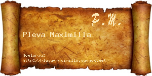 Pleva Maximilla névjegykártya